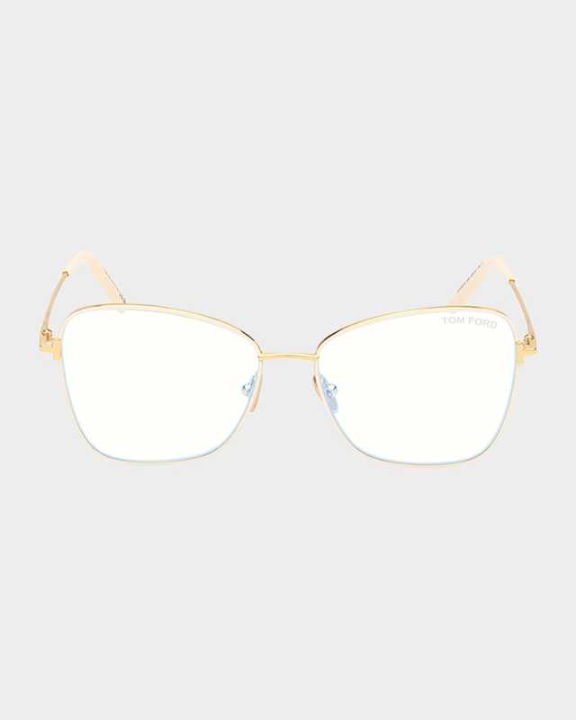 Blue Filtering Metal & Acetate Butterfly Glasses